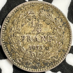 1833-A France 1/4 Franc Lot#E0343 Silver! Nice!