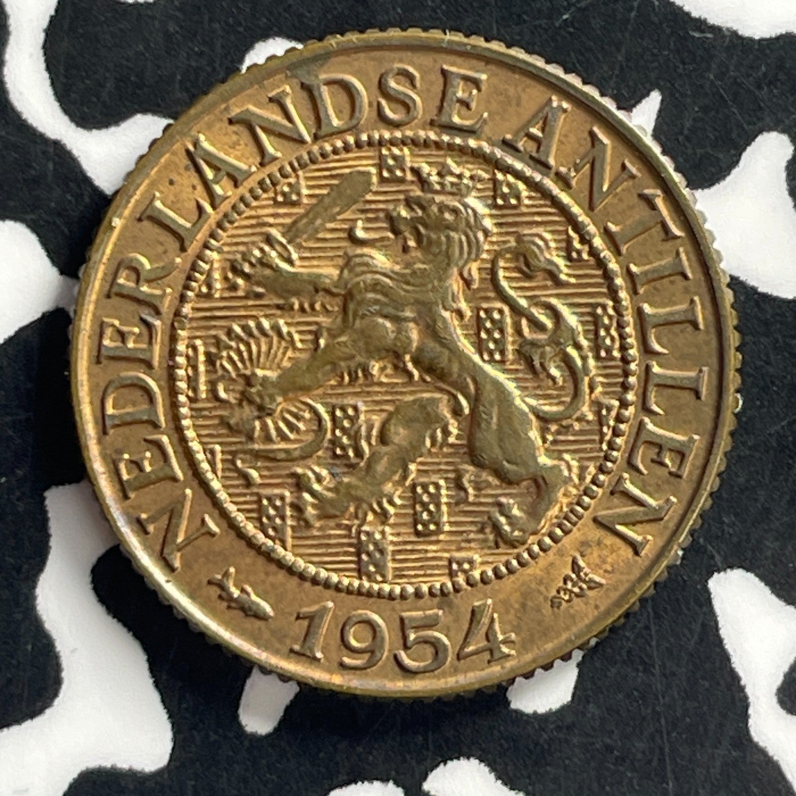 1954 Netherlands Antilles 1 Cent Lot#C0817 High Grade! Beautiful!