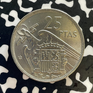 1957 (58) Spain 25 Pesetas Lot#T3011 High Grade! Beautiful! Better Date
