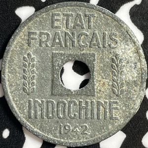 1942 French Indo-China 1/4 Centime Lot#E0808 Corrosion