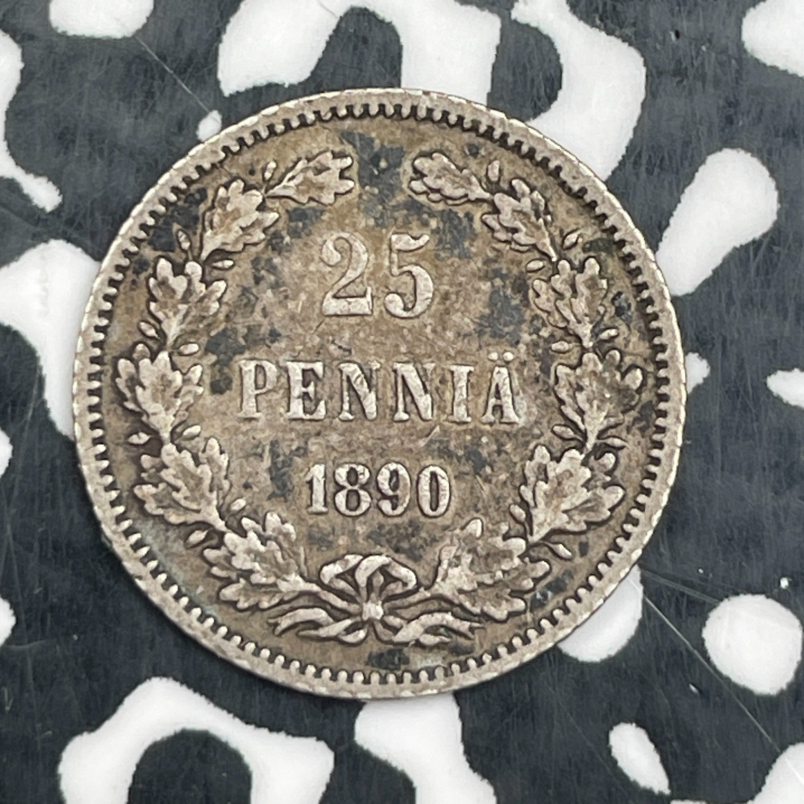 1890 Finland 25 Pennia Lot#N2149 Silver!