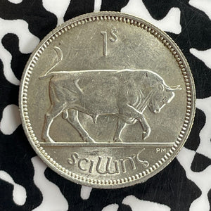 1939 Ireland 1 Shilling Lot#C1132 Silver! High Grade! Beautiful!