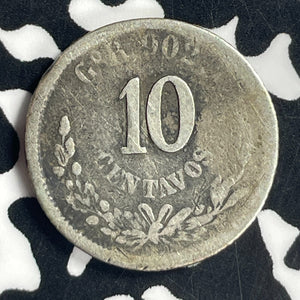 1890-Go R Mexico 10 Centavos Lot#T6904 Silver!