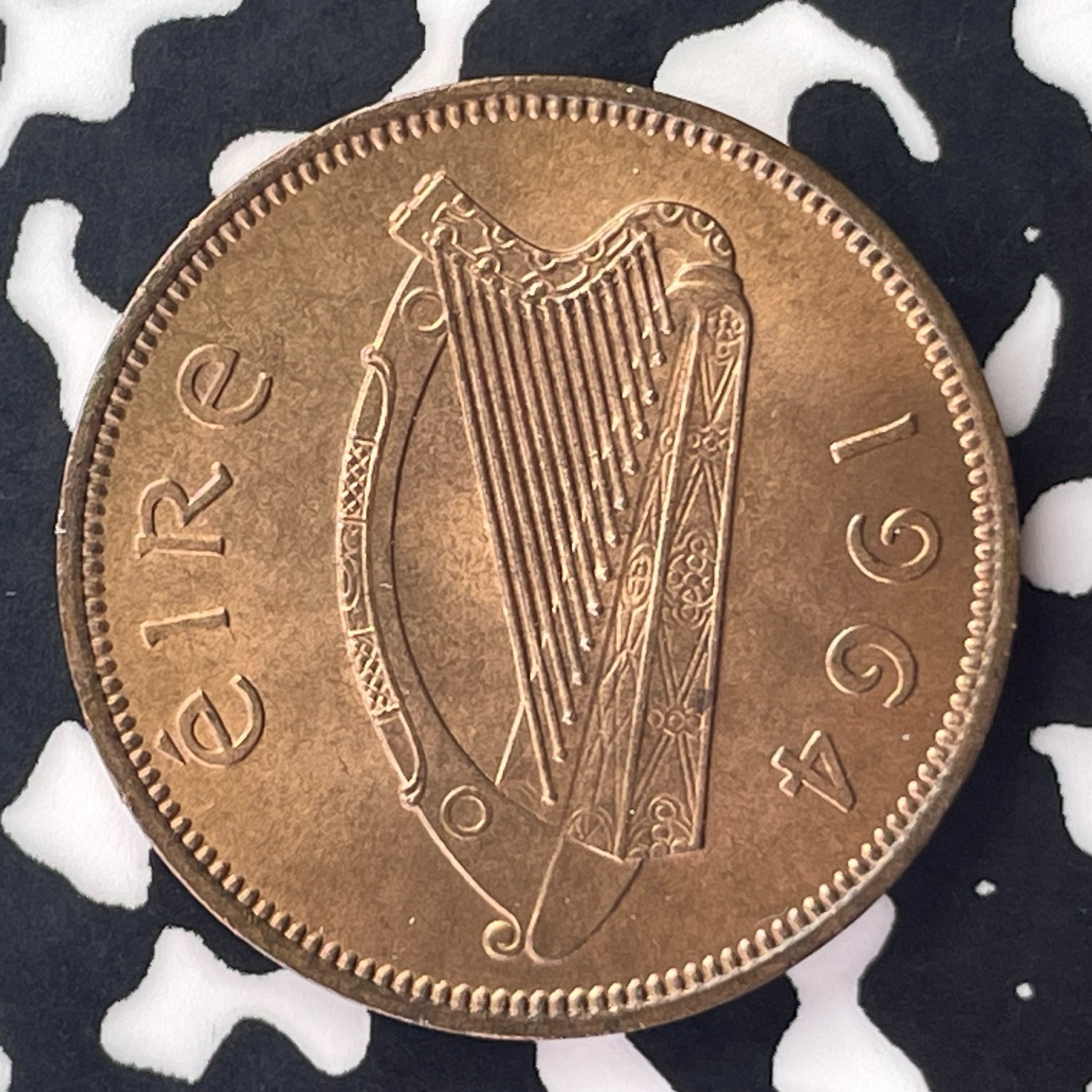 1964 Ireland 1/2 Penny Half Penny Lot#C4643 High Grade! Beautiful!