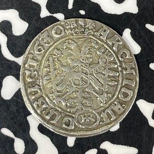 1630 Germany Silesia 3 Kreuzer Lot#JM9435 Silver! Nice! KM#114