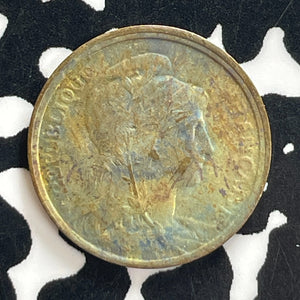 1913 France 1 Centime Lot#T7635 High Grade! Beautiful Toning!