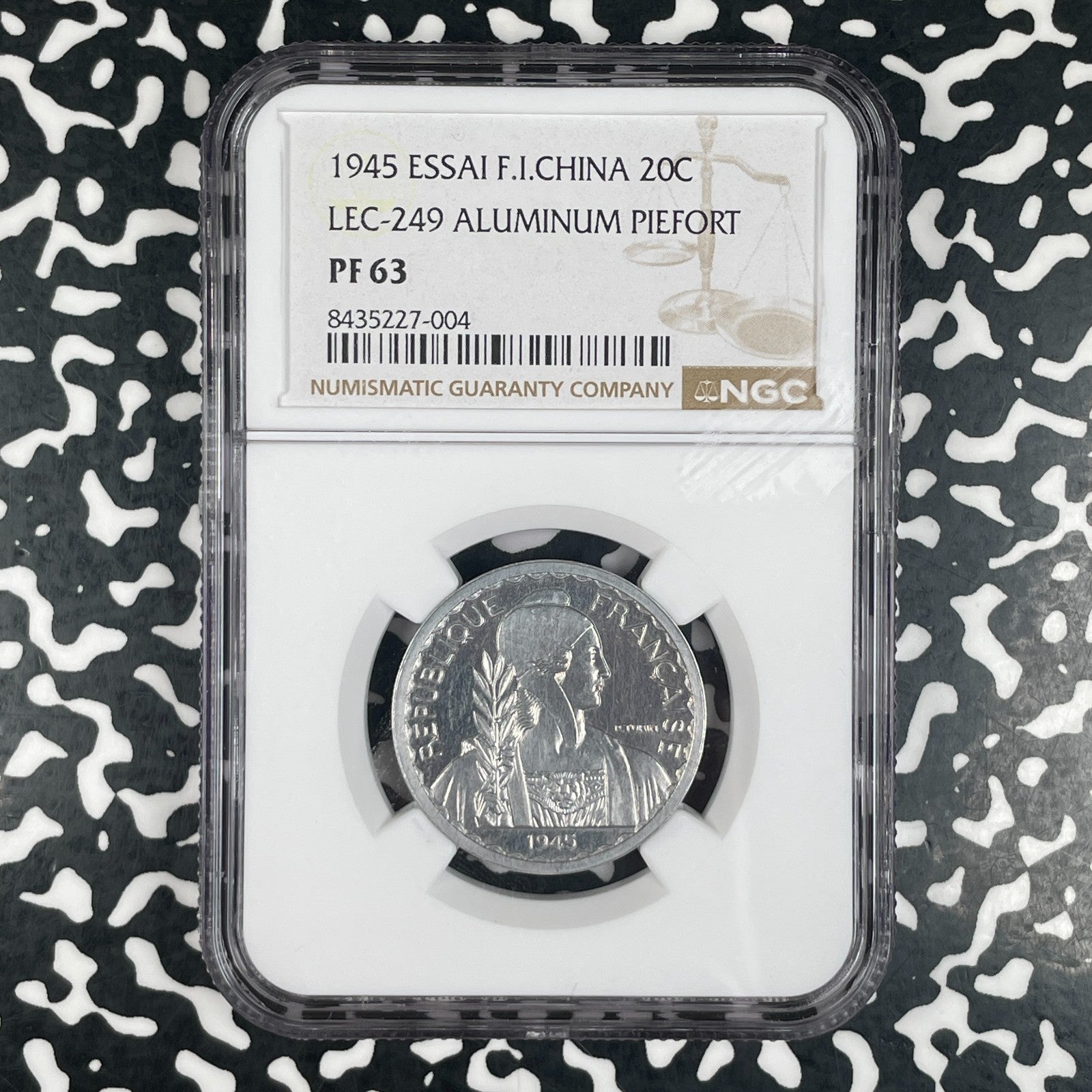 1945 French Indo-China 20 Centimes Piedfort Essai NGC PR63 Lot#G4031 104 Minted!