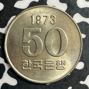 1973 South Korea 50 Won Lot#E9342 High Grade! Beautiful!