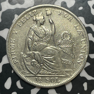 1927 Peru 1/2 Sol Half Sol Lot#T1710 Silver!