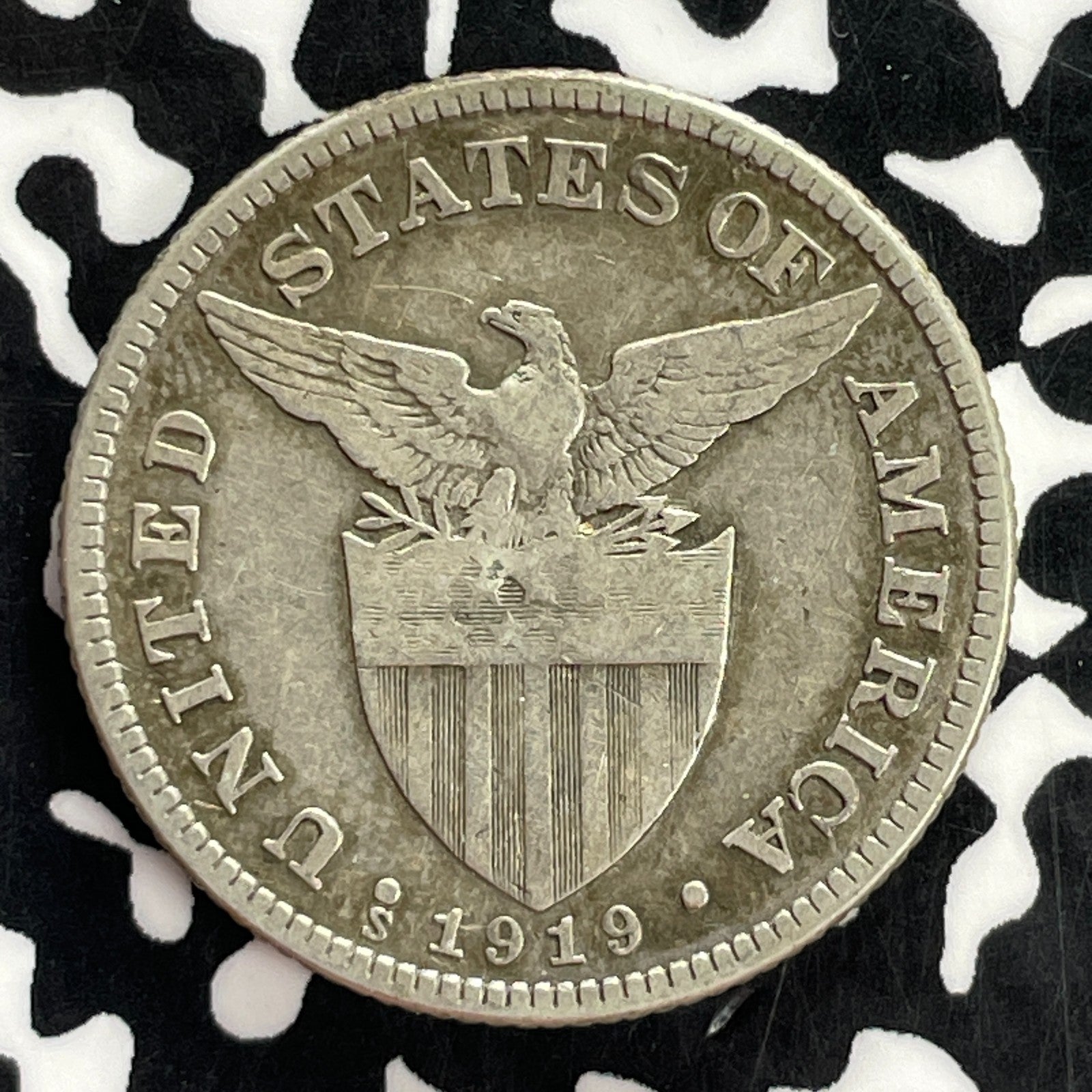 1919-S U.S. Philippines 50 Centavos Lot#C2360 Silver!