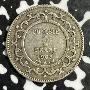 1907-A Tunisia 1 Franc Lot#E2279 Silver!