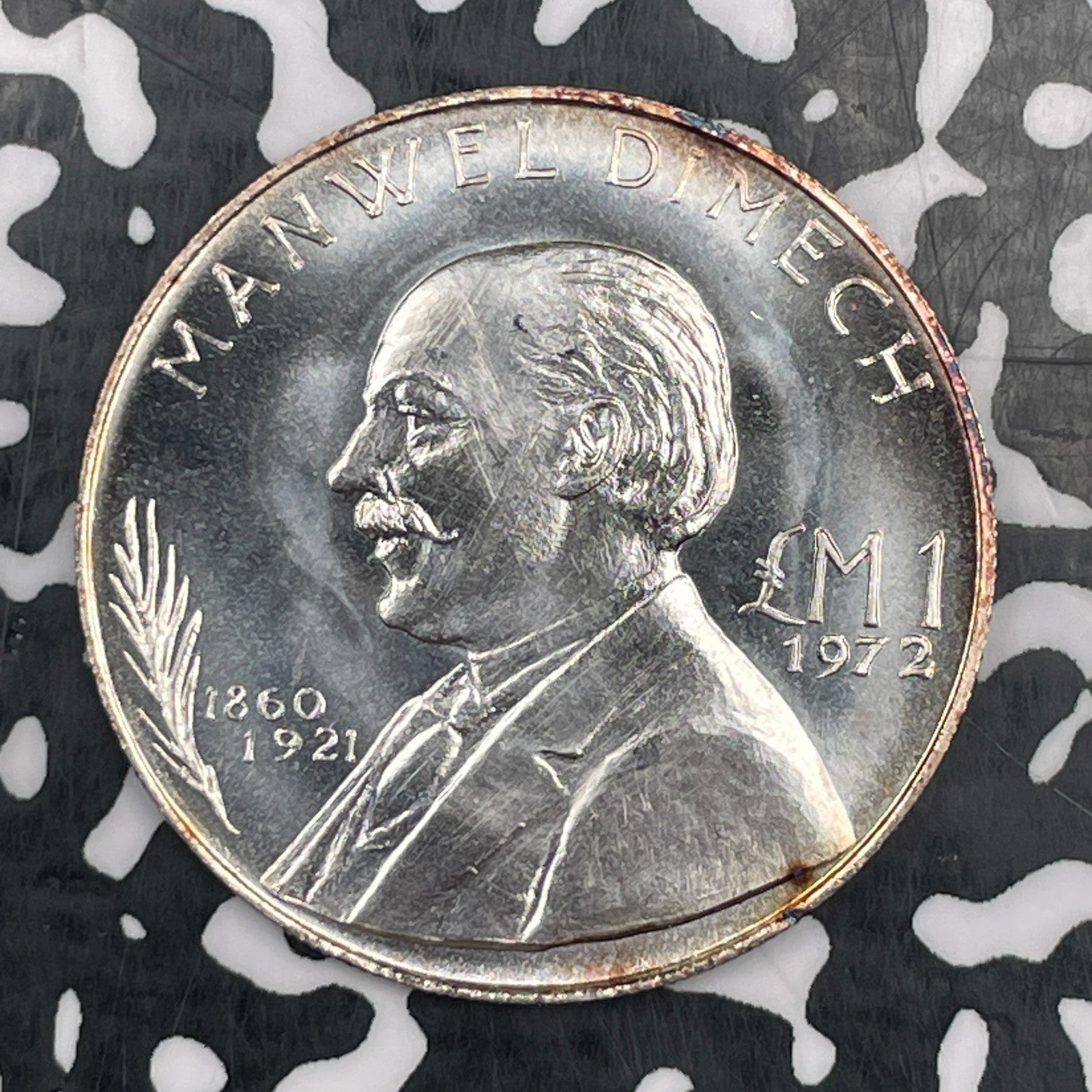1972 Malta £1 Pound Lot#N0995 Silver! High Grade! Beautiful!