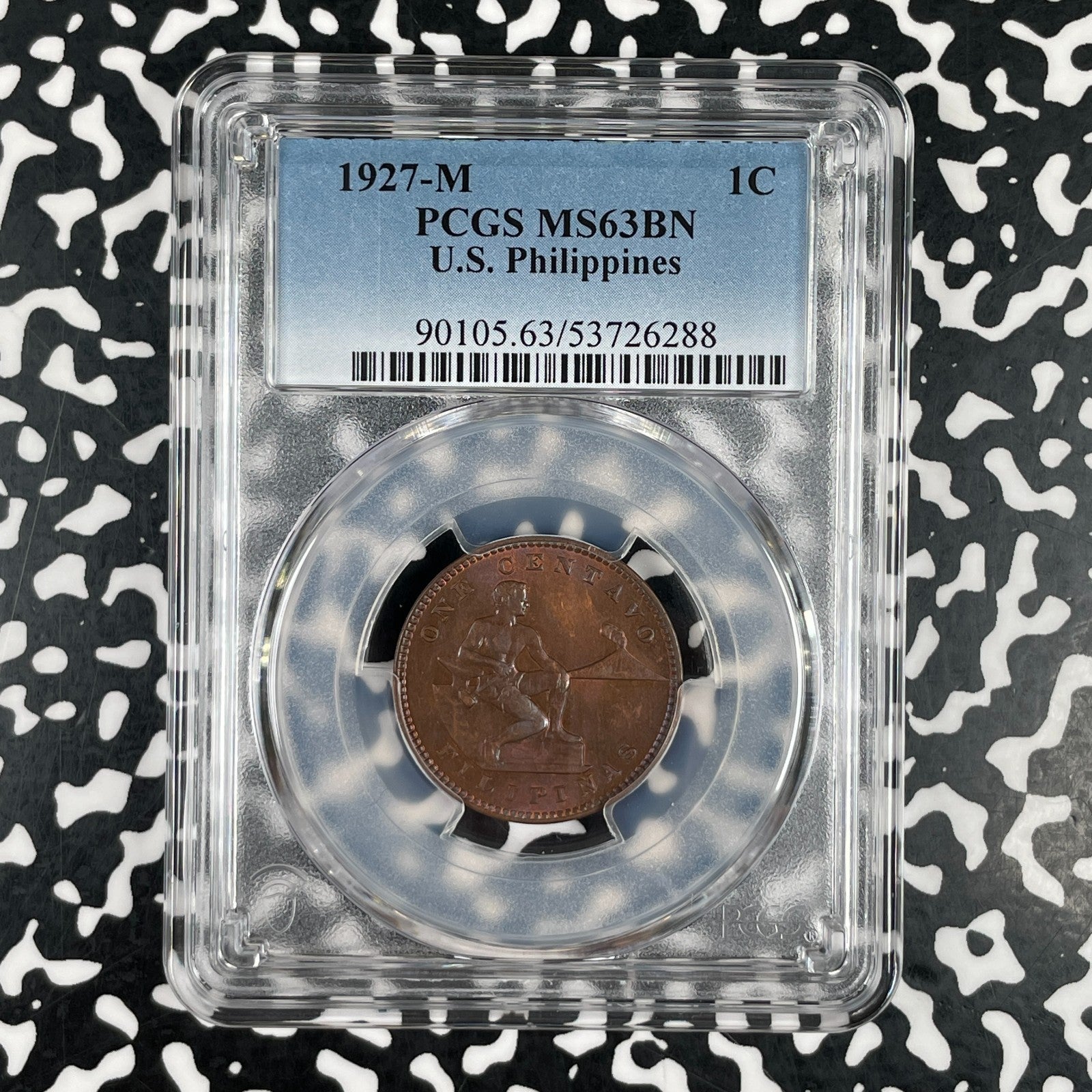 1927-M U.S. Philippines 1 Centavo PCGS MS63BN Lot#G3830 Choice UNC!