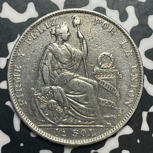1929 Peru 1/2 Sol Half Sol Lot#T1701 Silver!