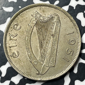 1951 Ireland 1/2 Crown Half Crown Lot#E7731