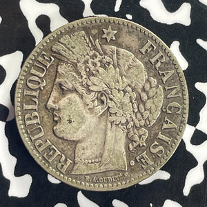 1871-A France 2 Francs Lot#T8651 Silver!