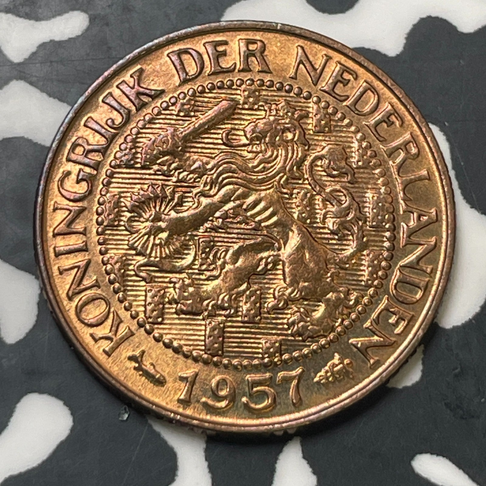 1957 Netherlands 1 Cent Lot#N3809 High Grade! Beautiful!