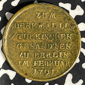 1791 Germany Berlin Visit Of Turkish Envoy Asmi Achmet Effendi Medal Lot#JM9213