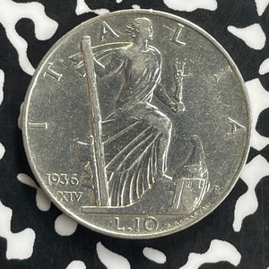 1936 Italy 10 Lire Lot#C0113 Silver!