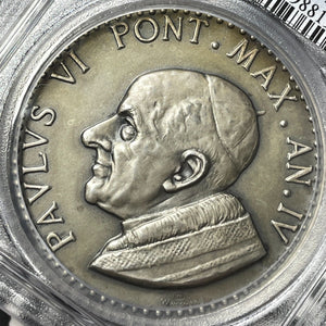 (1966) Vatican City Pope Paul VI Medal PCGS SP65 Lot#GV7911 Silver! Gem BU!