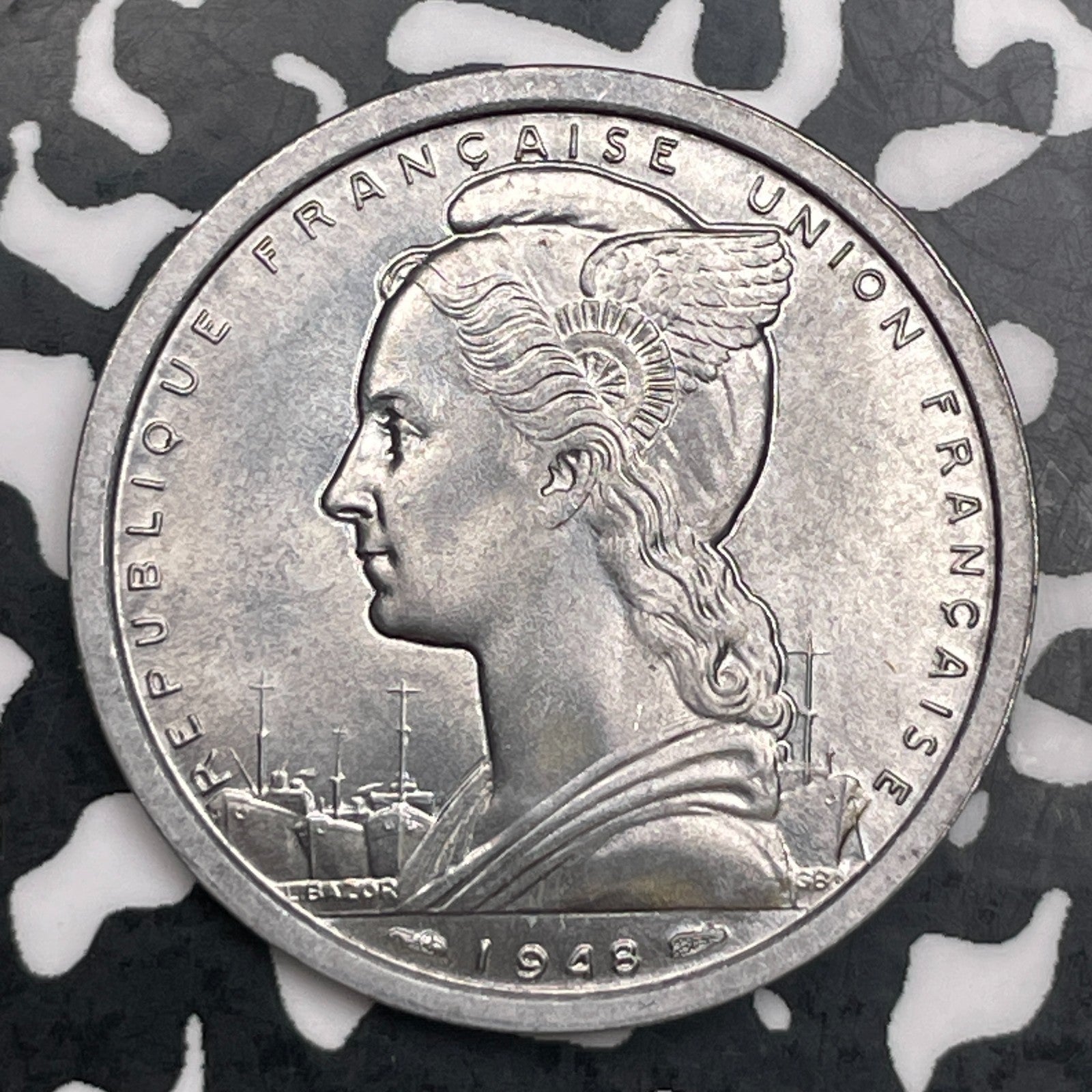 1948 French Equatorial Africa 2 Francs Lot#F8005 High Grade! Beautiful!