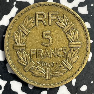 1940 France 5 Francs Lot#T0845 KM#888a.1