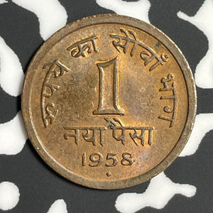 1958 India 1 Paise Lot#E6224 High Grade! Beautiful!