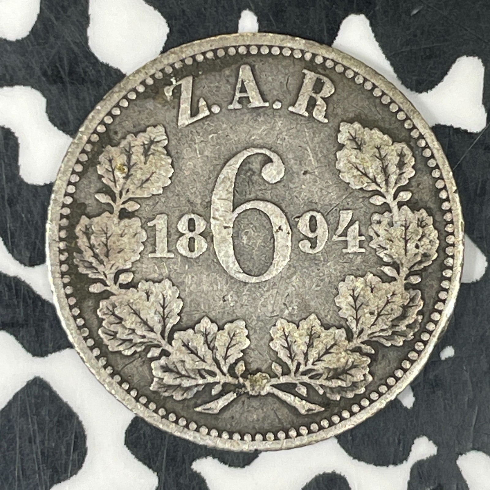 1894 South Africa 6 Pence Sixpence Lot#C8746 Silver!