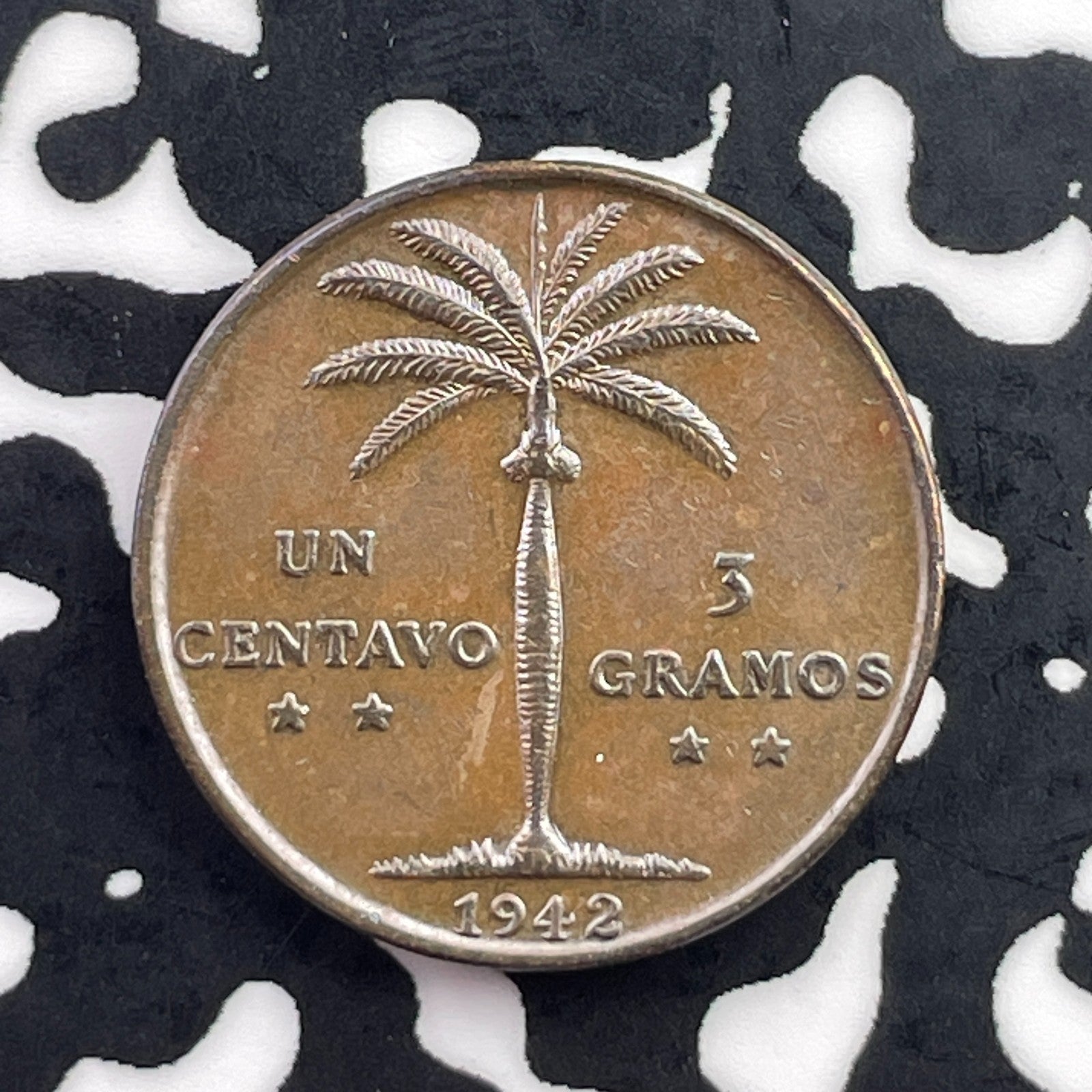 1942 Dominican Republic 1 Centavo Lot#C5638 High Grade! Beautiful!