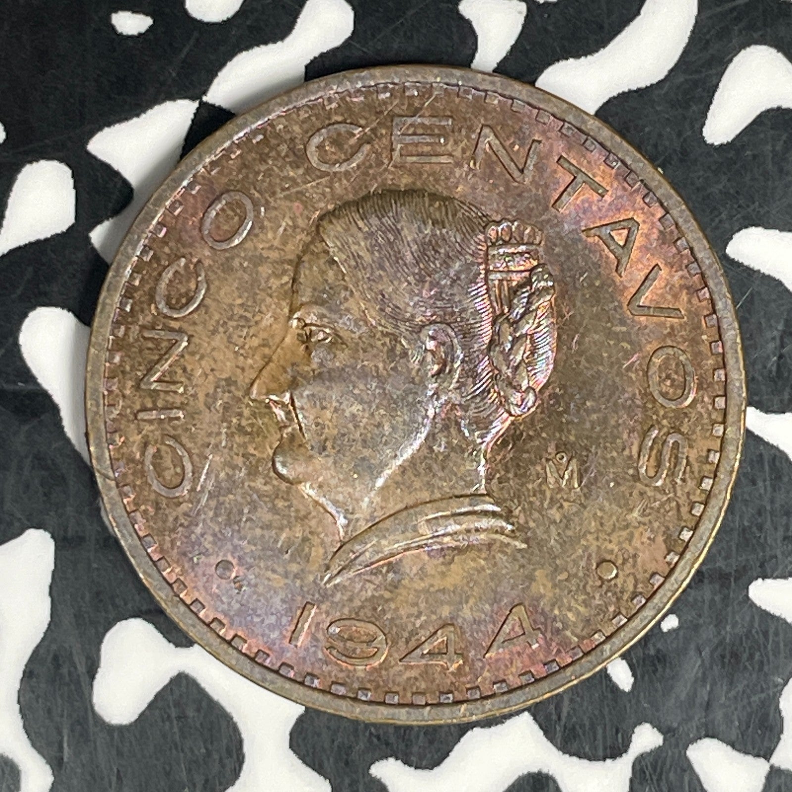 1944-Mo Mexico 5 Centavos Lot#C6170 High Grade! Beautiful Toning!