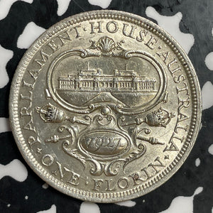 1927 Australia 1 Florin Lot#T3165 Silver! Nice! KM#31