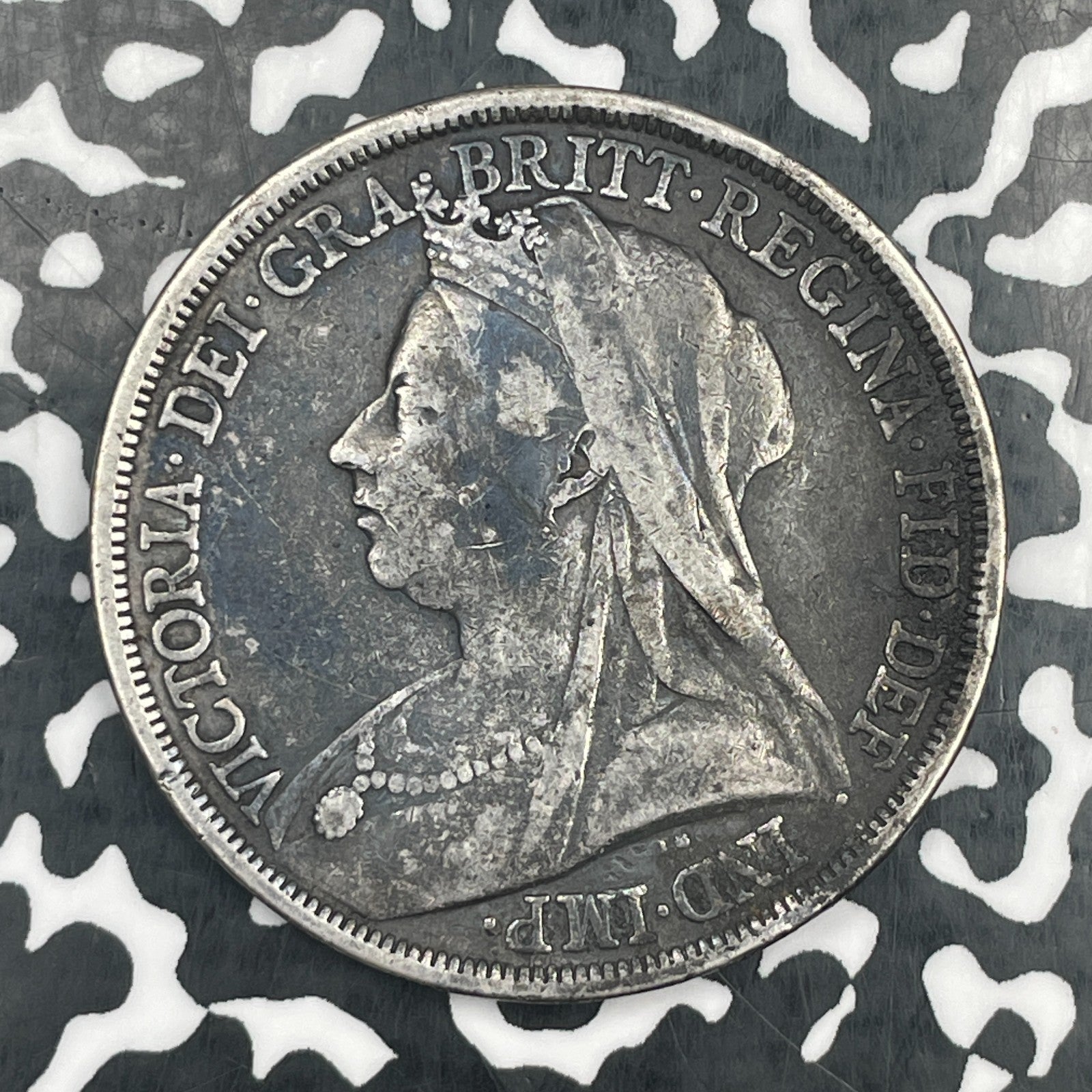 1893 Great Britain Victoria 1 Crown Lot#JM2341 Large Silver!