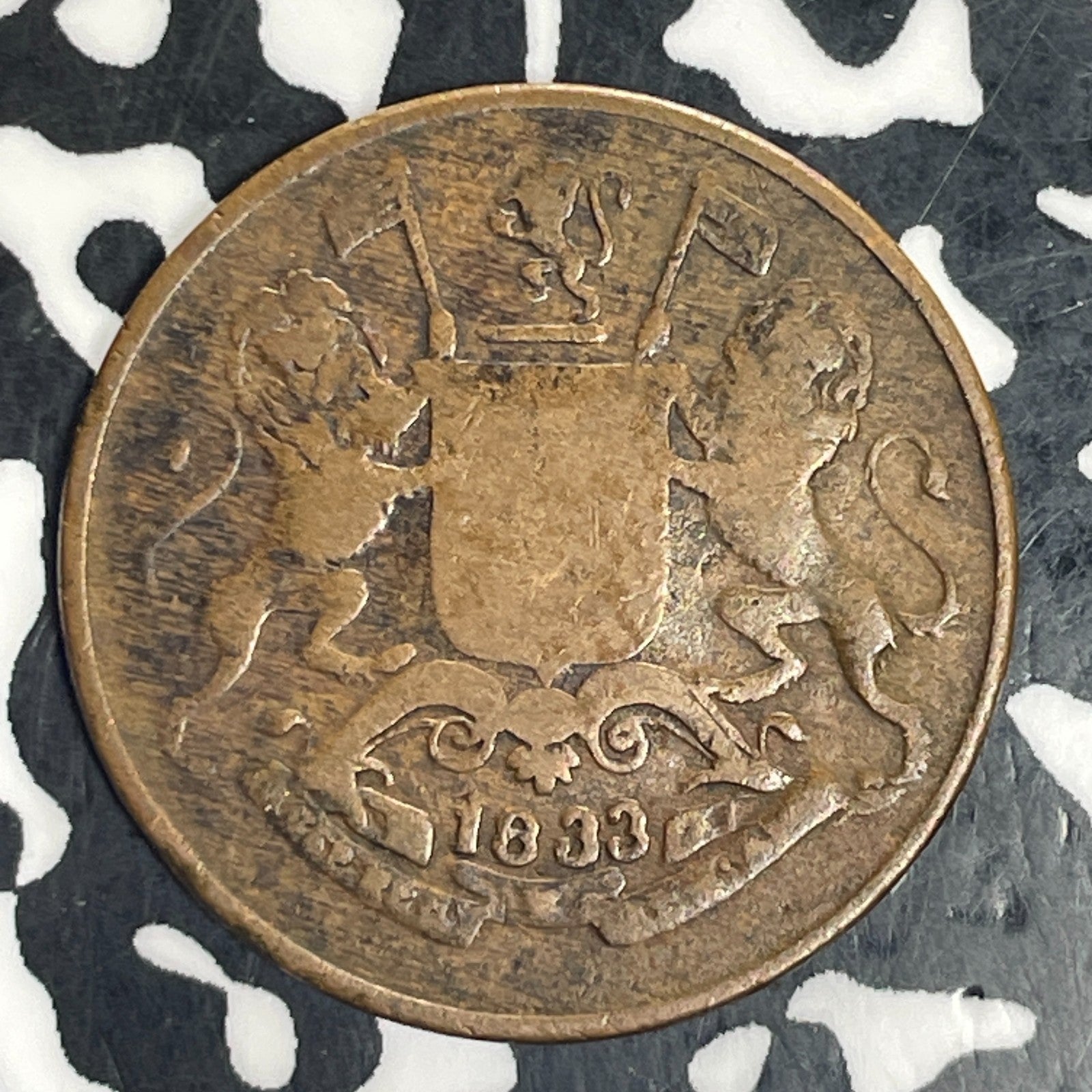 1833 India Bombay Presidency 1/4 Anna Lot#C5421