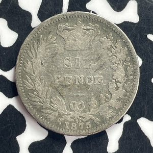 1875 Great Britain 6 Pence Sixpence Lot#T9157 Silver!