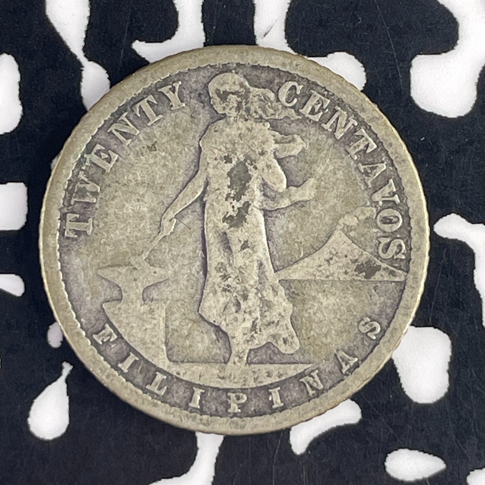 1907-S U.S. Philippines 20 Centavos Lot#F2744 Silver!