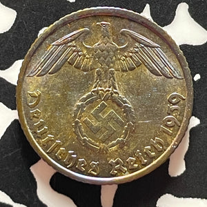 1939-F Germany 5 Pfennig Lot#T4930 High Grade! Beautiful Toning!