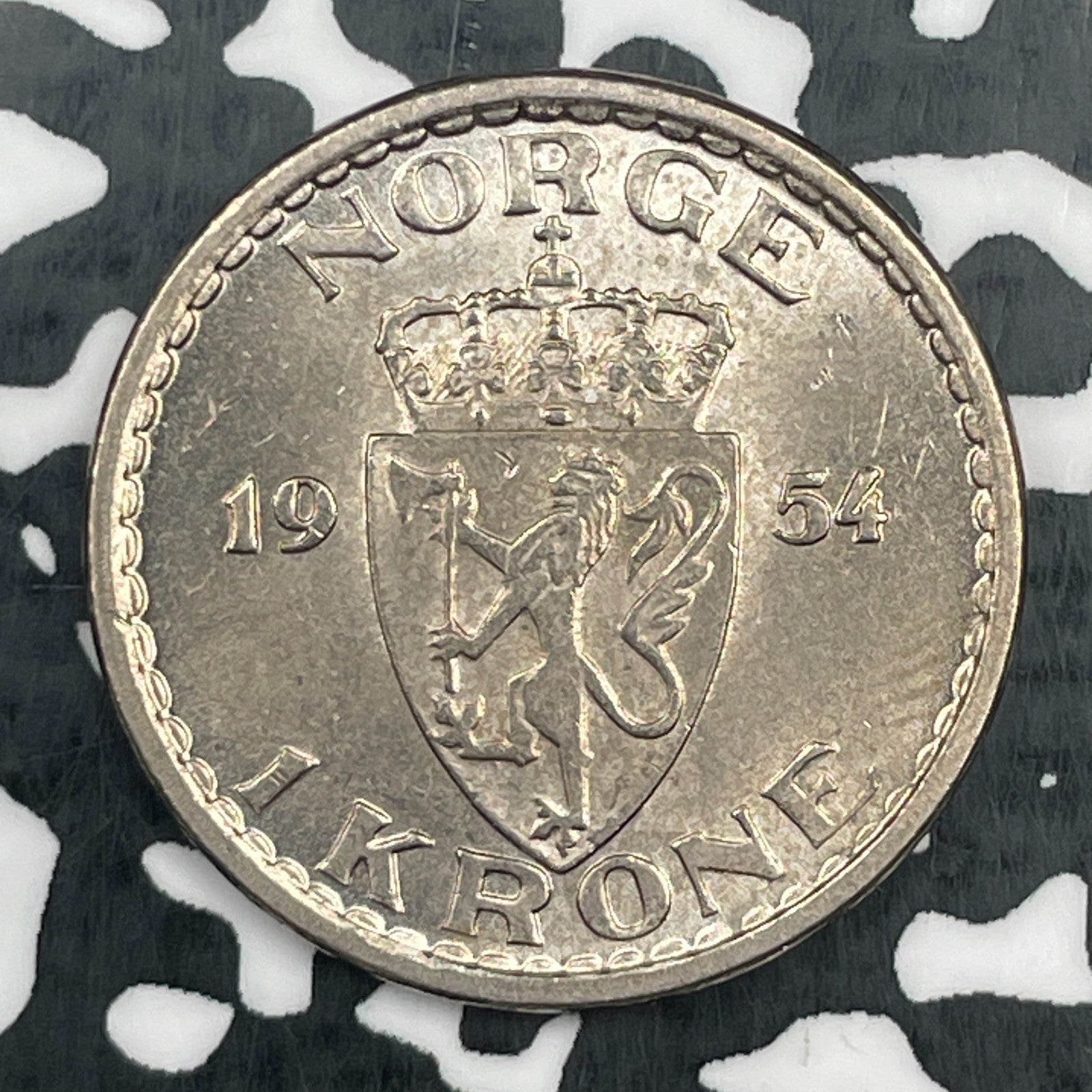1954 Norway 1 Krone Lot#N1430 High Grade! Beautiful!