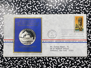 1972 U.S. City Of Refuge National Parks Centennial FDC Medal Lot#B2101 Silver!