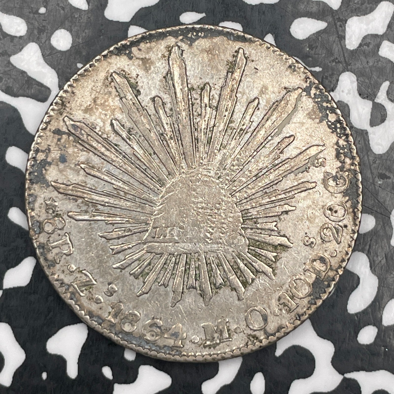 1864-Zs MO Mexico 8 Reales Lot#JM1638 Large Silver! Deposits