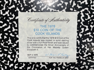 1978 Cook Islands Elizabeth II 25th $10 Dollars Proof & FDC Set Lot#B2808 Silver