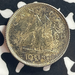 1944 Canada 10 Cents Lot#T7857 Silver! High Grade! Beautiful Toning!