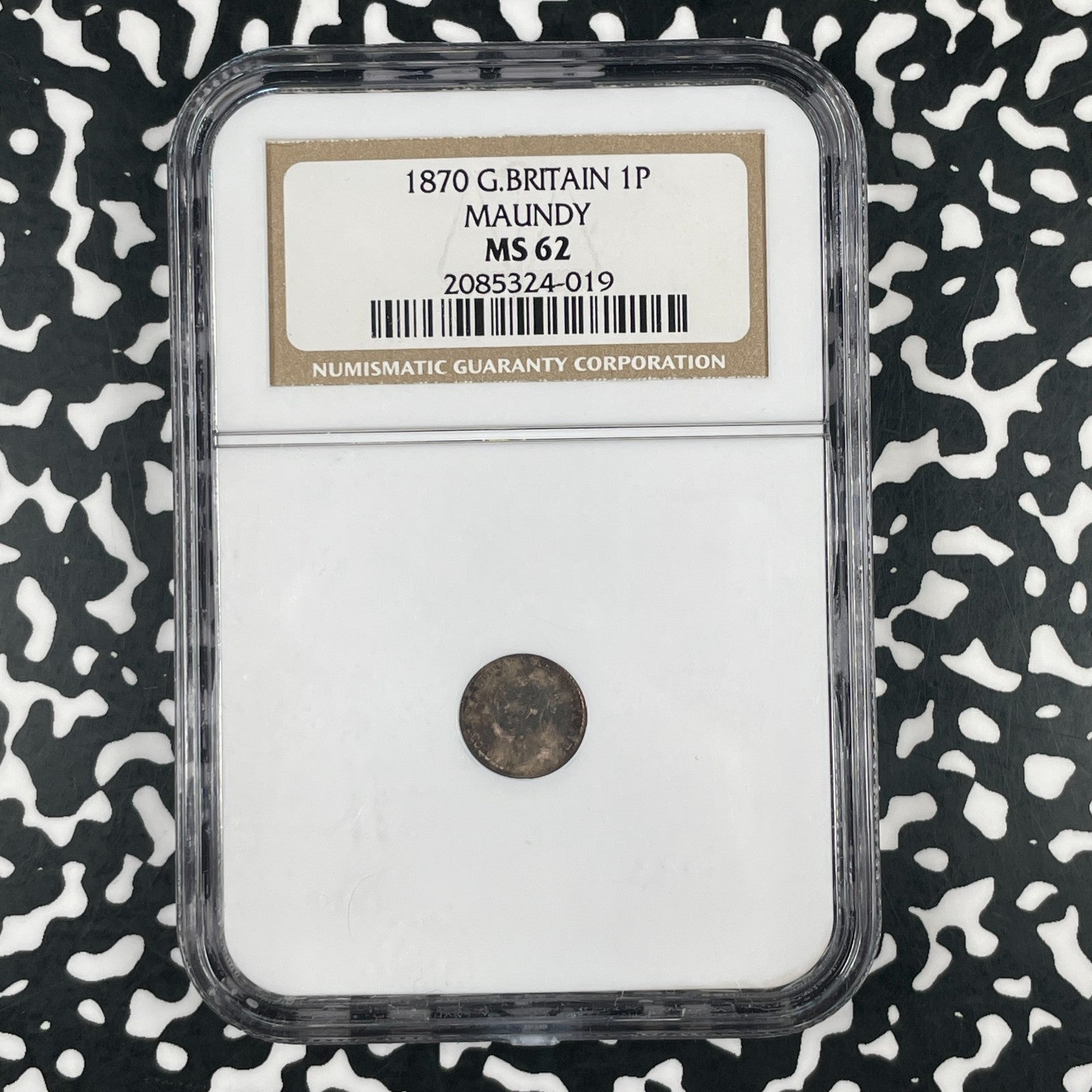 1870 Great Britain Victoria Maundy 1 Penny NGC MS62 Lot#G3376 Silver!