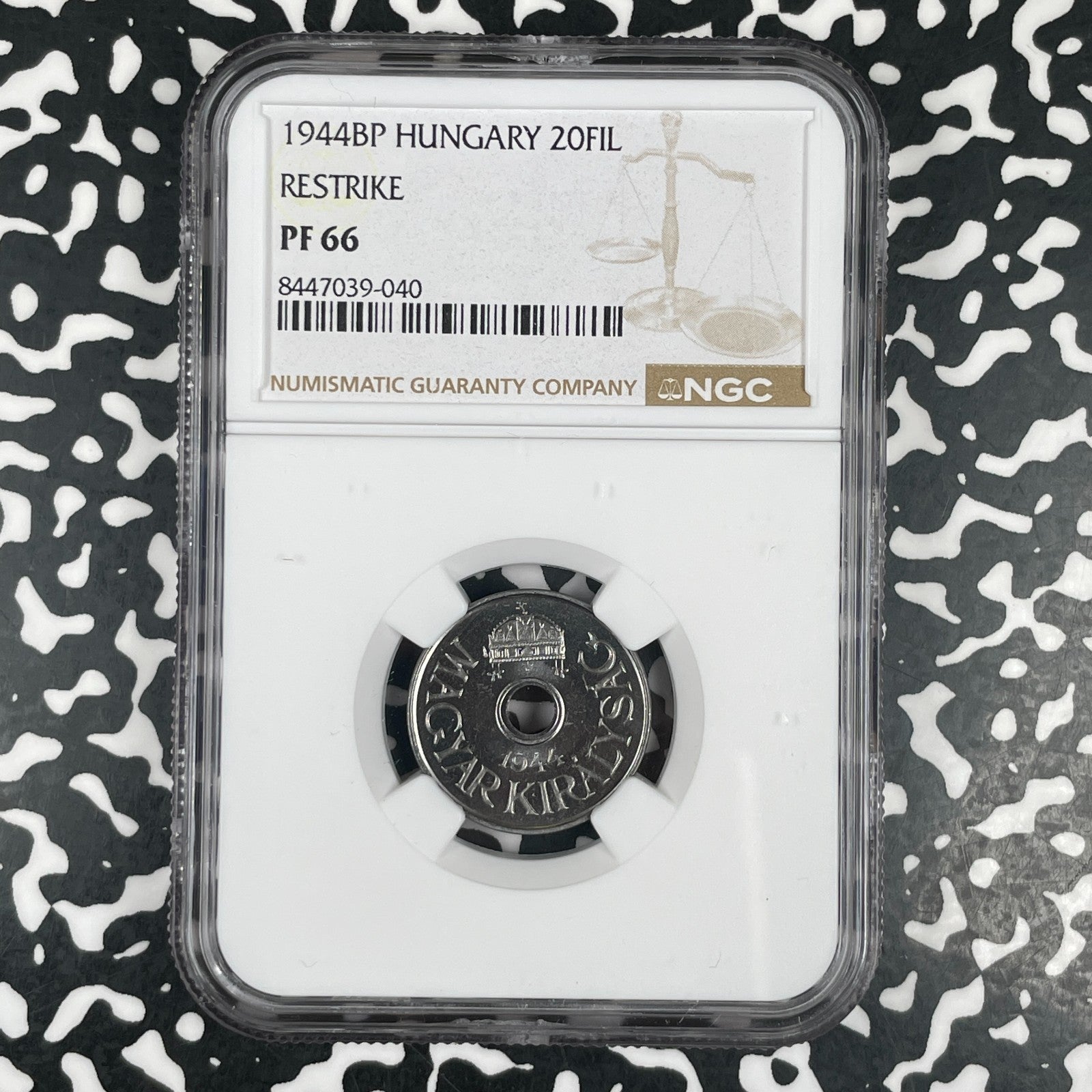 1944-BP Hungary 20 Filler NGC PR66 Lot#G3565 Gem BU! Proof! Restrike