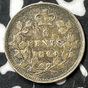 1894 Canada 5 Cents Lot#JM7065 Silver! Nice! Key Date!