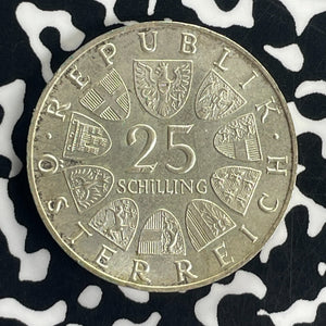 1965 Austria 25 Schilling Lot#T8546 Silver! High Grade! Beautiful!