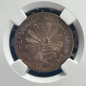 1915 Mexico Chihuahua 5 Centavos NGC MS63RB Lot#G820 Choice UNC! Liberty Cap