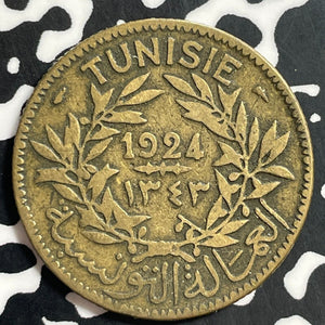 1924 Tunisia 2 Francs Lot#E7662