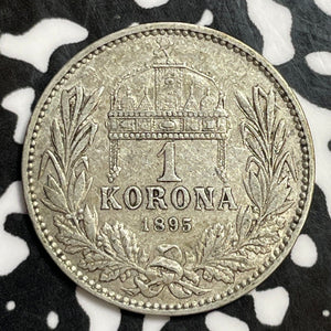 1895 Austria 1 Corona Lot#E6147 Silver!