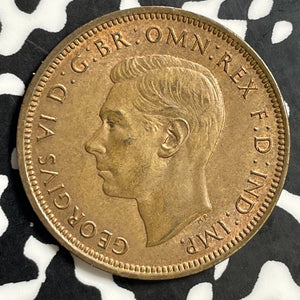 1945 Great Britain 1/2 Penny Half Penny Lot#E9111 High Grade! Beautiful!