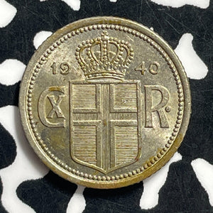 1940 Iceland 25 Aurar Lot#C0441 High Grade! Beautiful!
